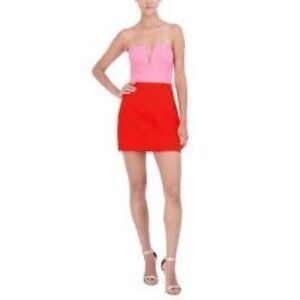 NWT BCBG bold color block strapless mini dress  Size XS